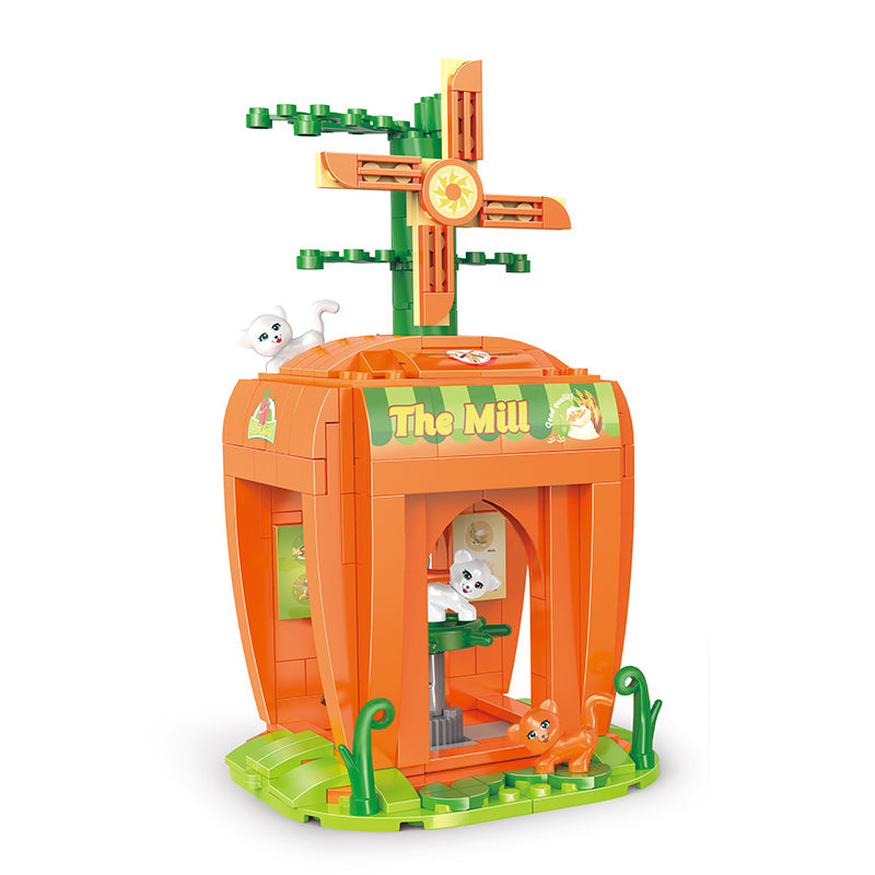 COGO 260PCS Fruit Street Carrot Mill Building Block Toy