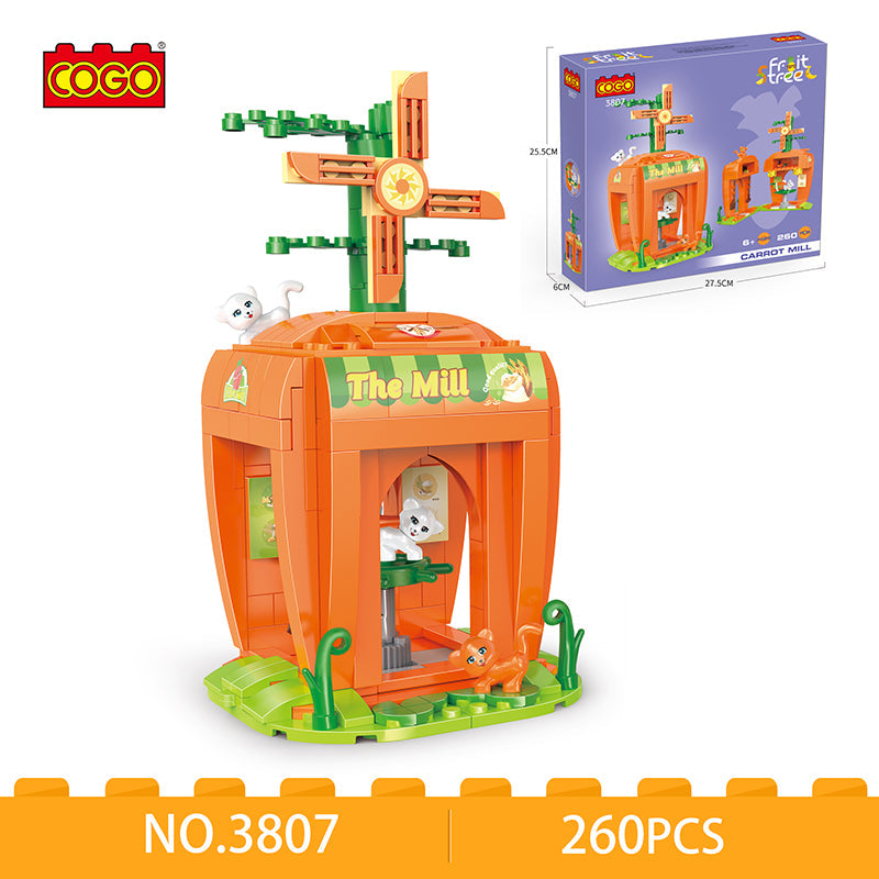 COGO 260PCS Fruit Street Carrot Mill Building Block Toy