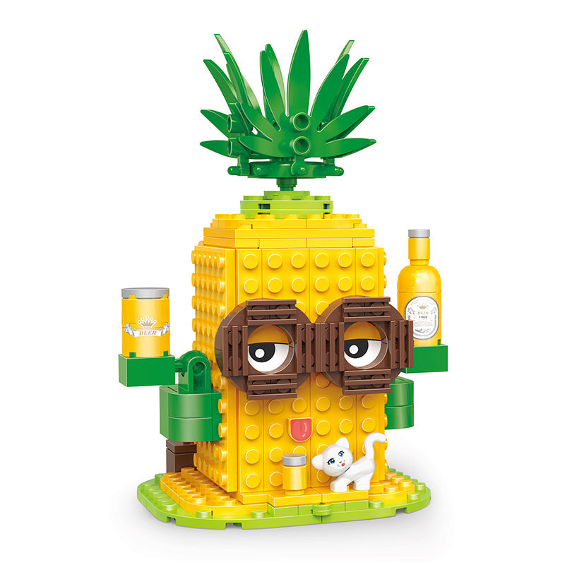 COGO 249PCS Fruit Street Pineapple Beer Shop Building Block Toy