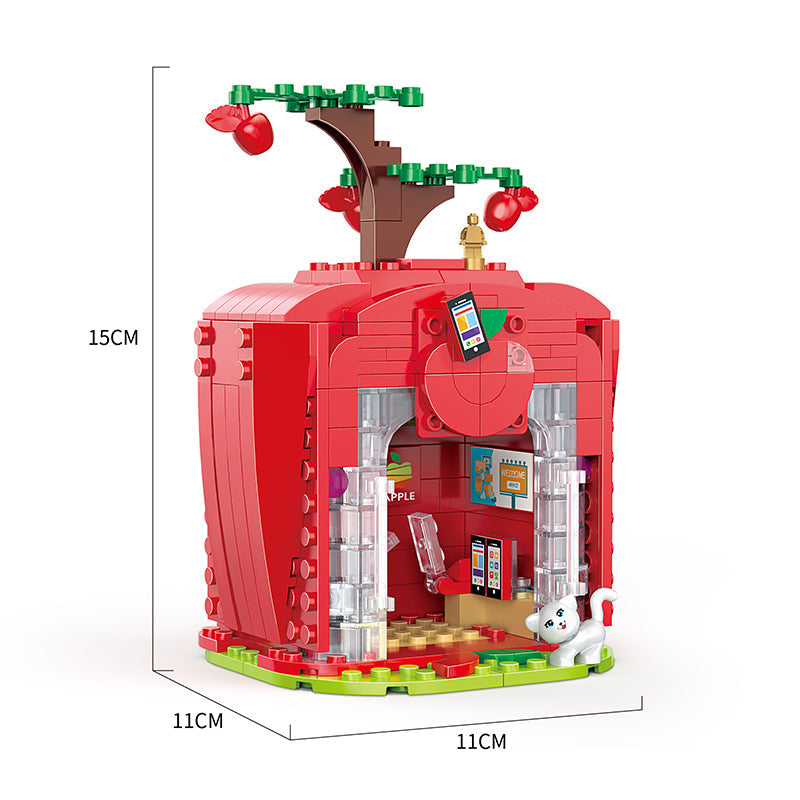 COGO 255PCS Fruit Street Apple Digital Store Building Block Toy