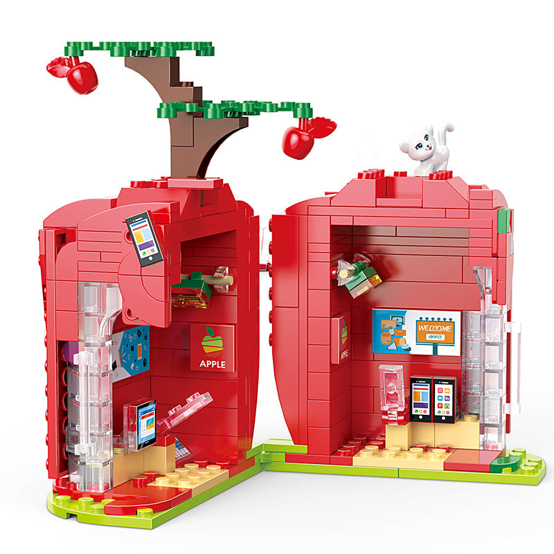 COGO 255PCS Fruit Street Apple Digital Store Building Block Toy