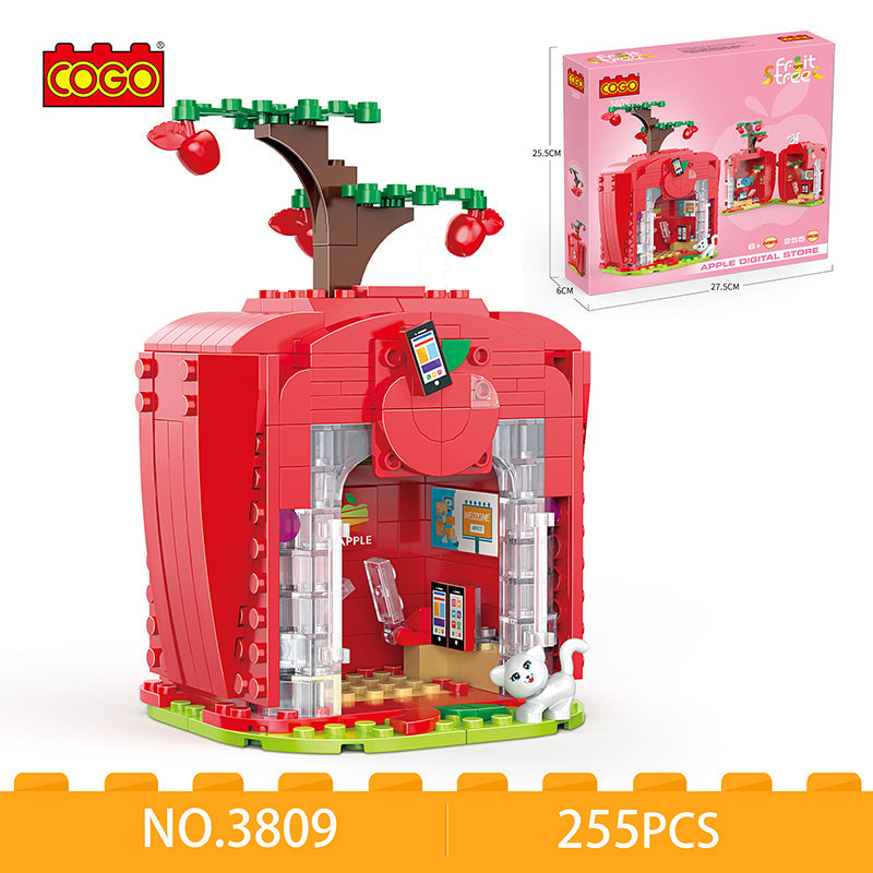 COGO 255PCS Fruit Street Apple Digital Store Building Block Toy