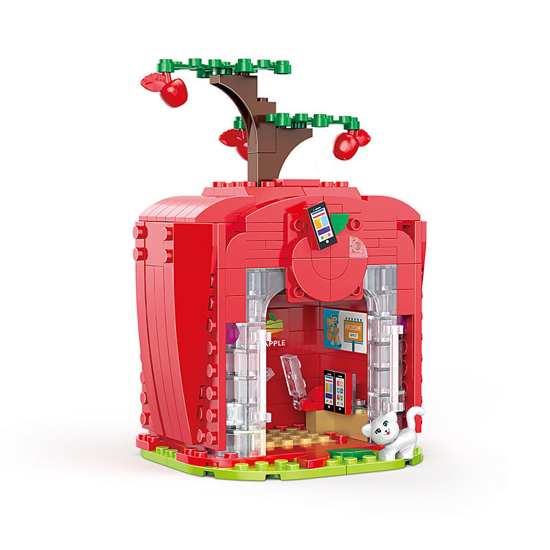COGO 255PCS Fruit Street Apple Digital Store Building Block Toy