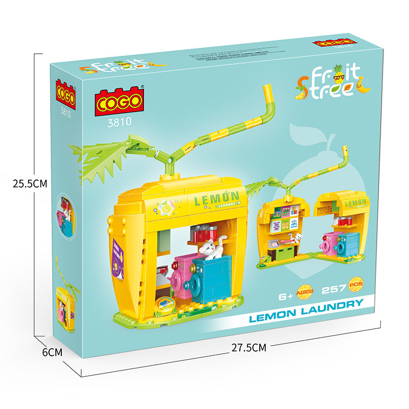 COGO 257PCS Fruit Street Lemon Laundry Building Block Toy