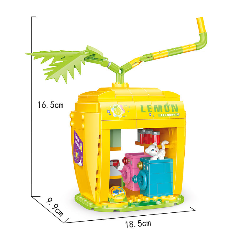 COGO 257PCS Fruit Street Lemon Laundry Building Block Toy