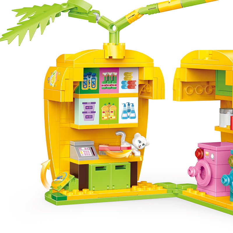 COGO 257PCS Fruit Street Lemon Laundry Building Block Toy
