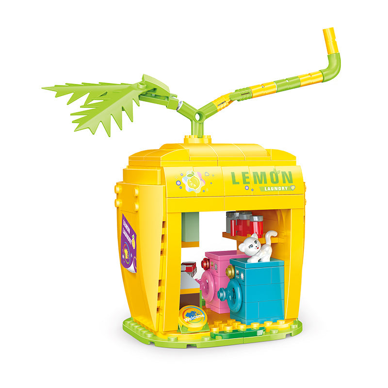 COGO 257PCS Fruit Street Lemon Laundry Building Block Toy