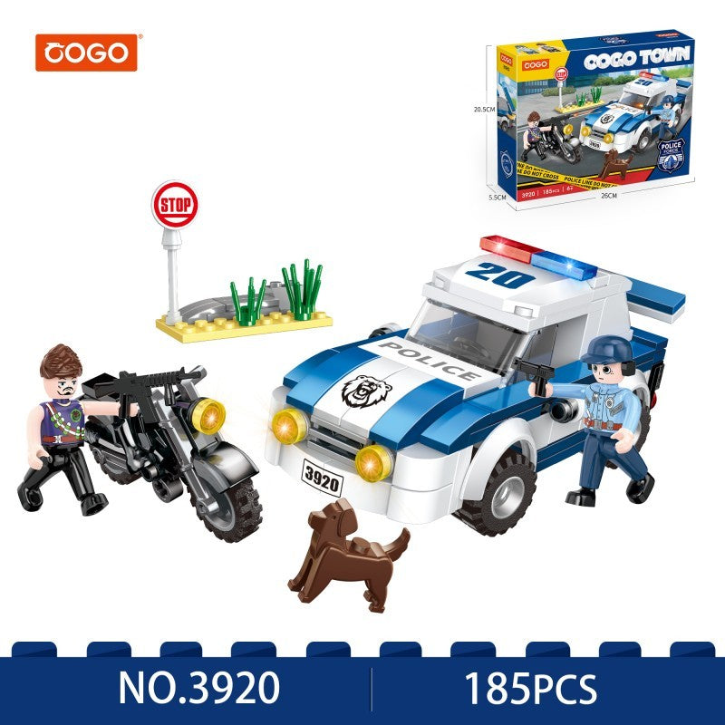 COGO 185PCS Police Series Police Dog Chasing Building Block Toys