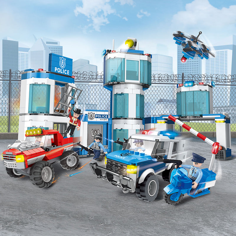 COGO 731PCS Police Series Police Headquarters Building Block Toys