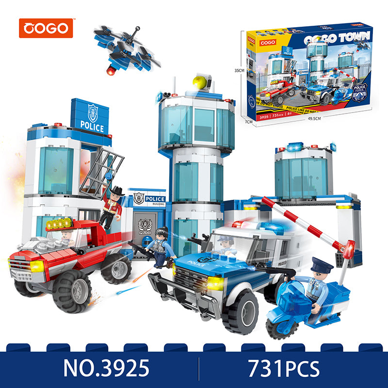 COGO 731PCS Police Series Police Headquarters Building Block Toys