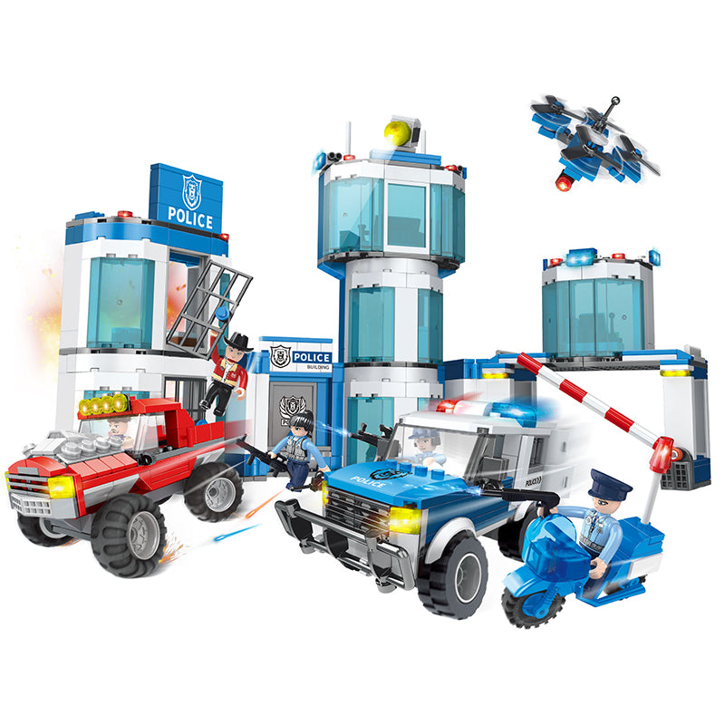 COGO 731PCS Police Series Police Headquarters Building Block Toys