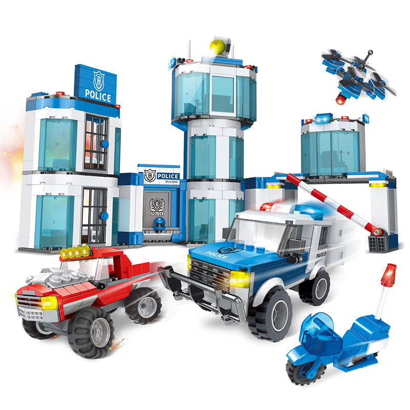 COGO 731PCS Police Series Police Headquarters Building Block Toys