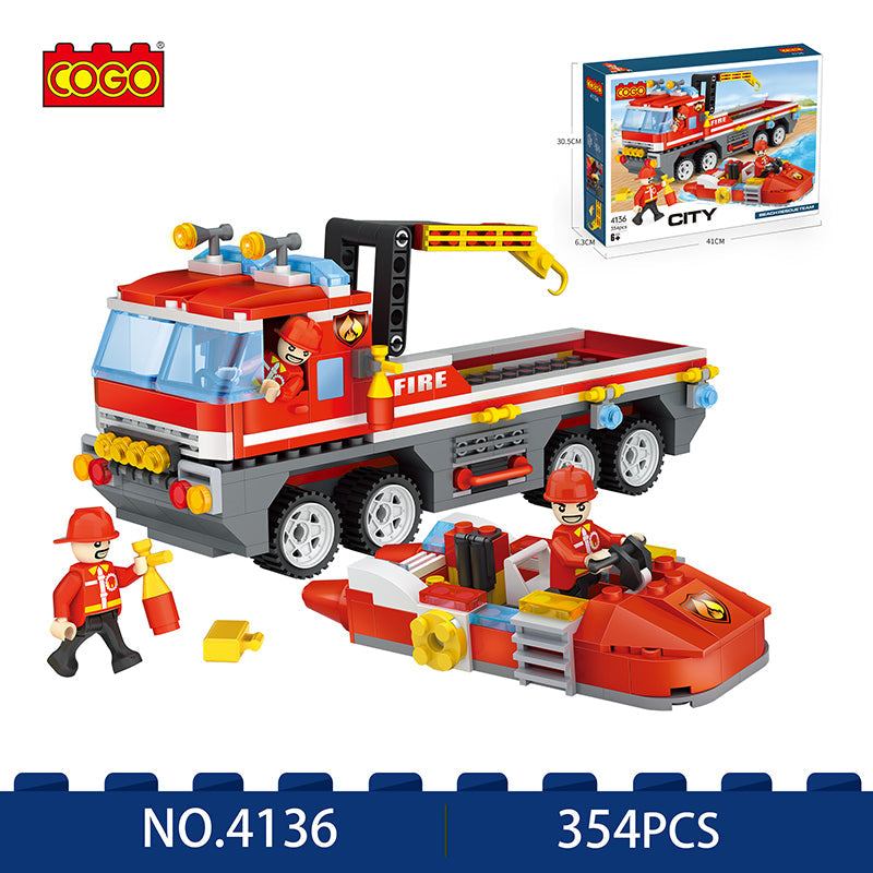 COGO 354PCS City Fire Marine Rescue Vehicle Building Block Toy