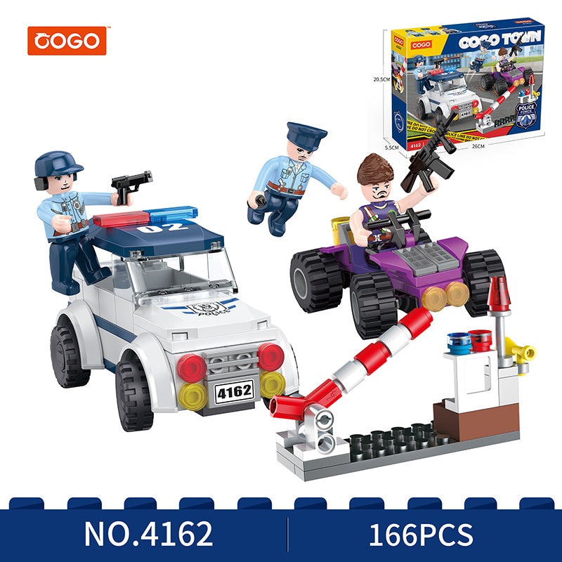COGO 166PCS Police Speed Car Robber Arrest Action Building Block Toy