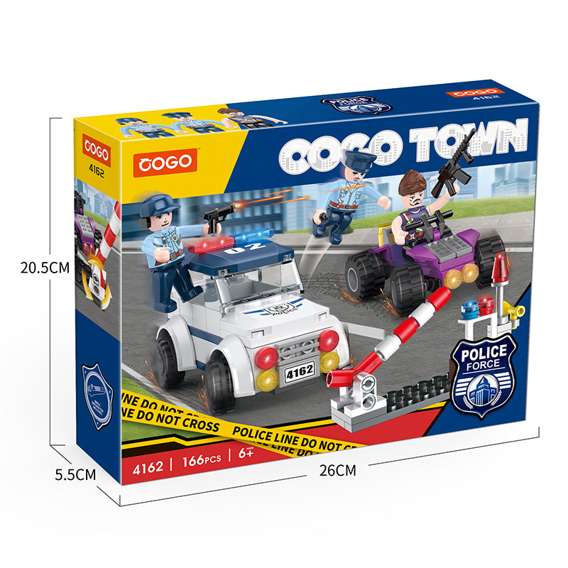 COGO 166PCS Police Speed Car Robber Arrest Action Building Block Toy