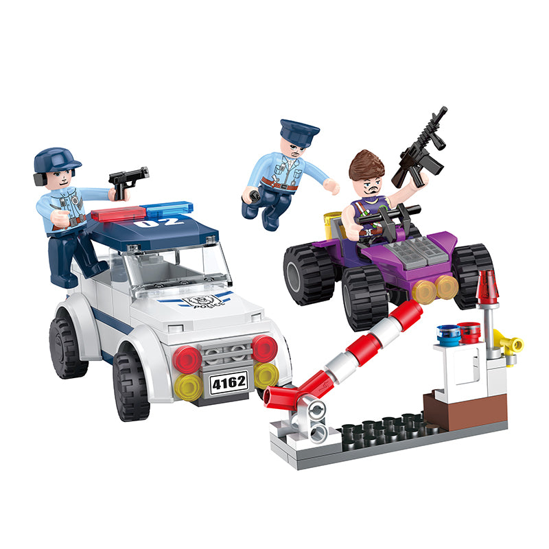COGO 166PCS Police Speed Car Robber Arrest Action Building Block Toy