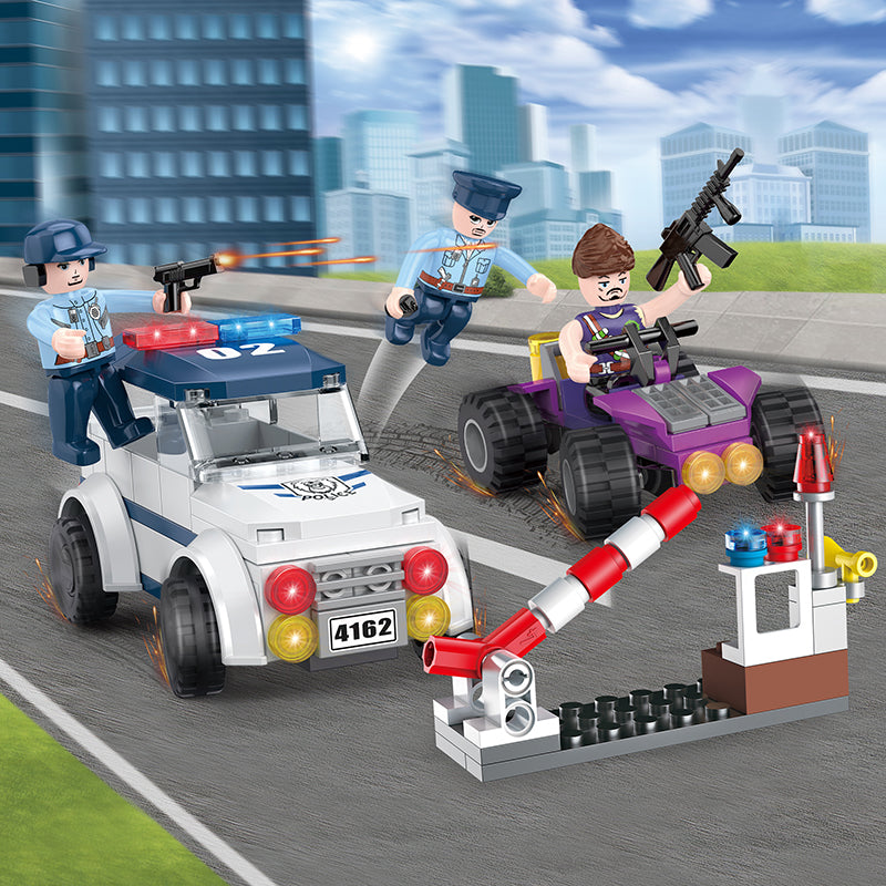 COGO 166PCS Police Speed Car Robber Arrest Action Building Block Toy