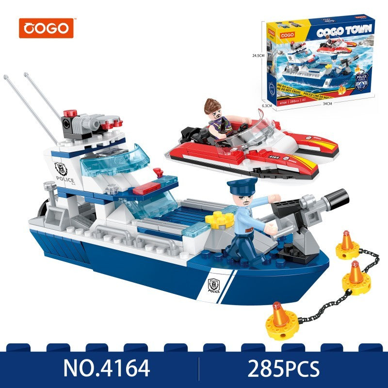 COGO 285PCS Police Police Patrol Ship Building Block Toy