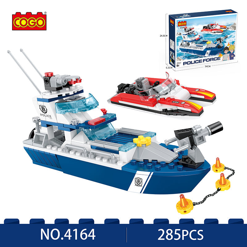 COGO 285PCS Police Police Patrol Ship Building Block Toy