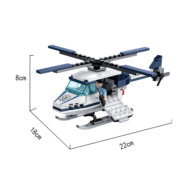 COGO 329PCS Police Police Helicopter Transporter Building Block Toy