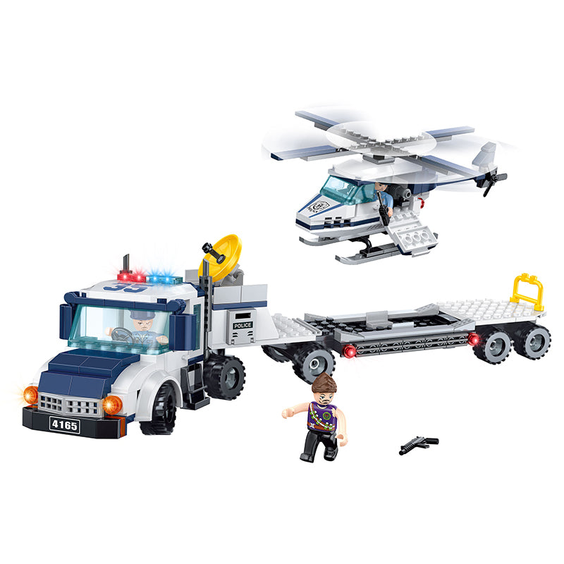 COGO 329PCS Police Police Helicopter Transporter Building Block Toy