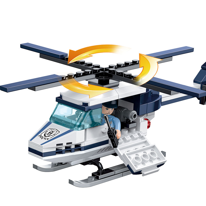 COGO 329PCS Police Police Helicopter Transporter Building Block Toy