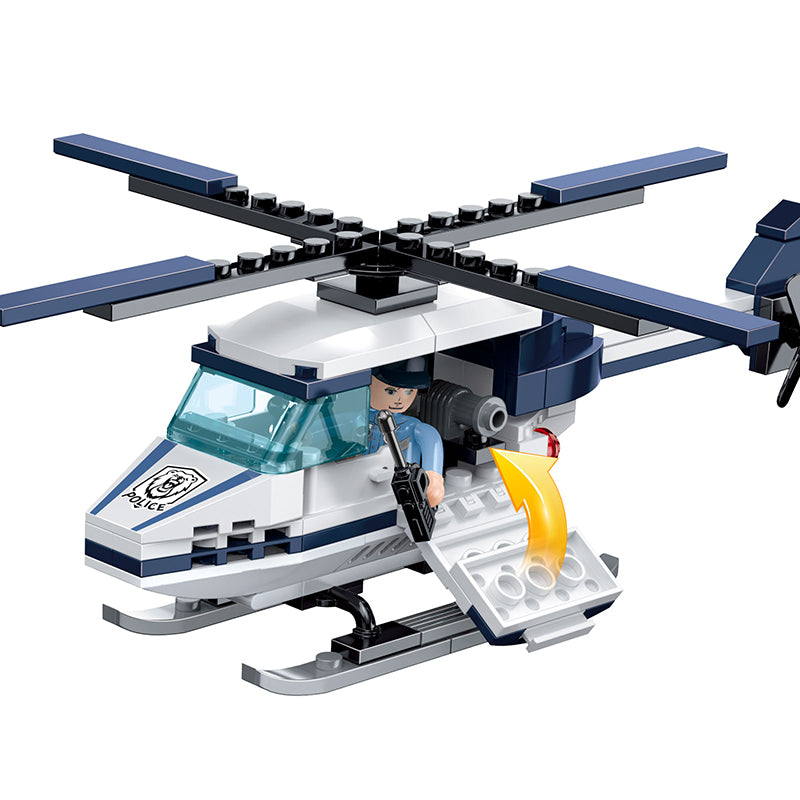COGO 329PCS Police Police Helicopter Transporter Building Block Toy