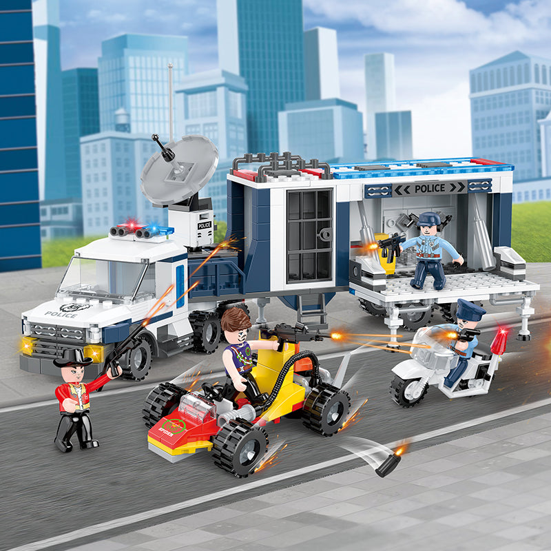 COGO 406PCS Police Mobile Command System Building Block Toys