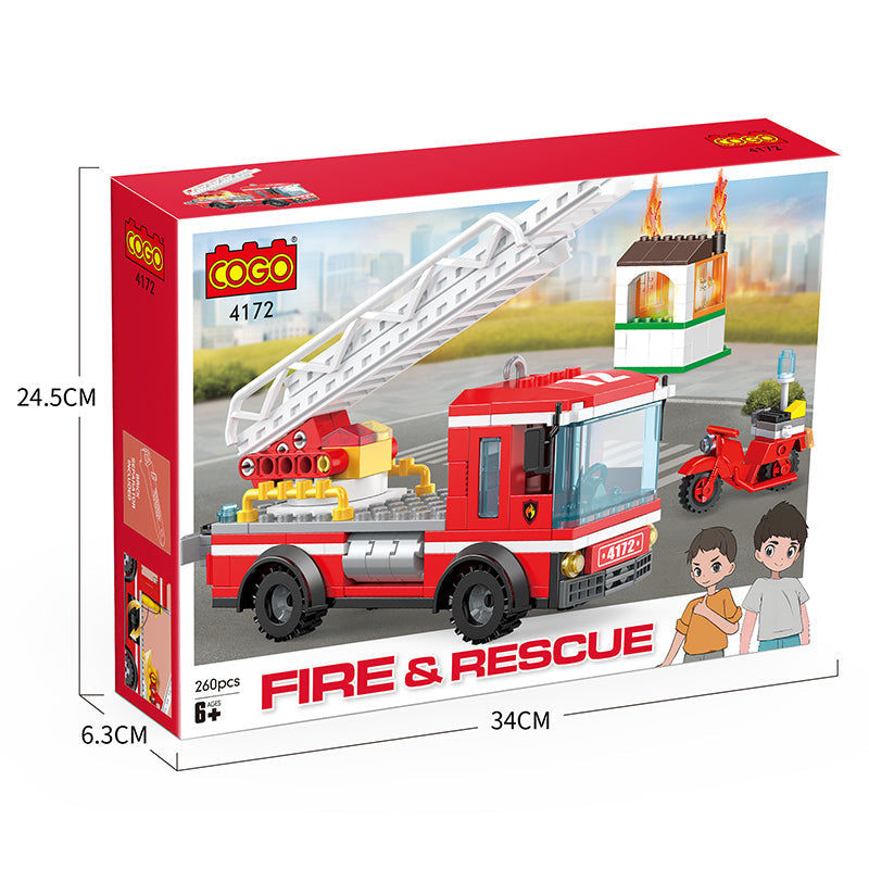 COGO 260PCS Fire Ladder Fire Truck Building Block Toy