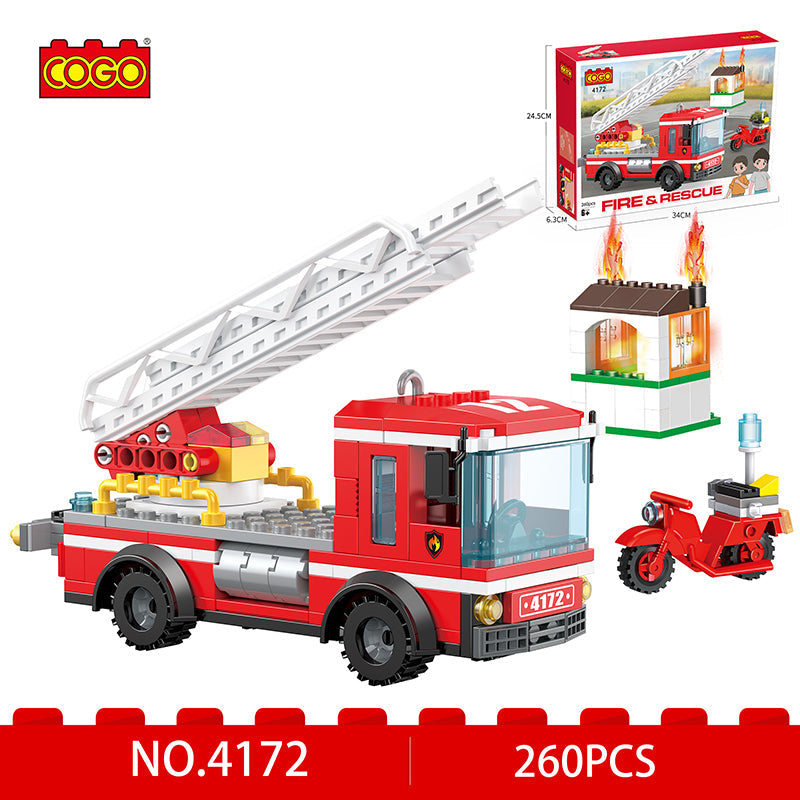COGO 260PCS Fire Ladder Fire Truck Building Block Toy