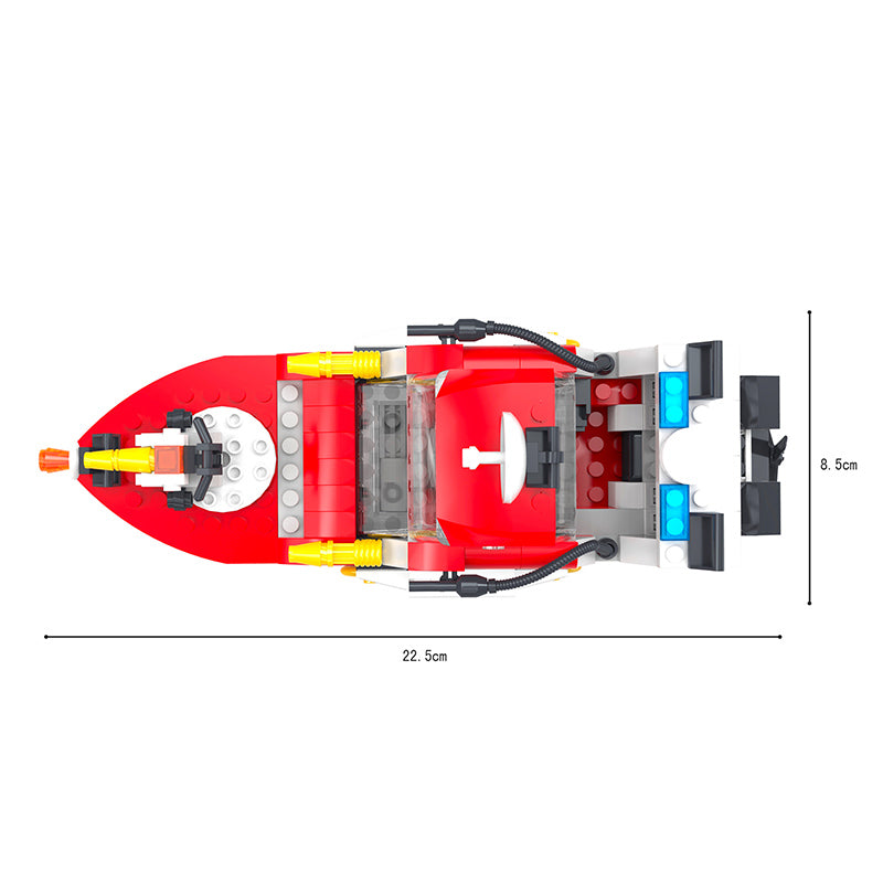 COGO 316PCS Firefighting Speedboat Building Block Toys