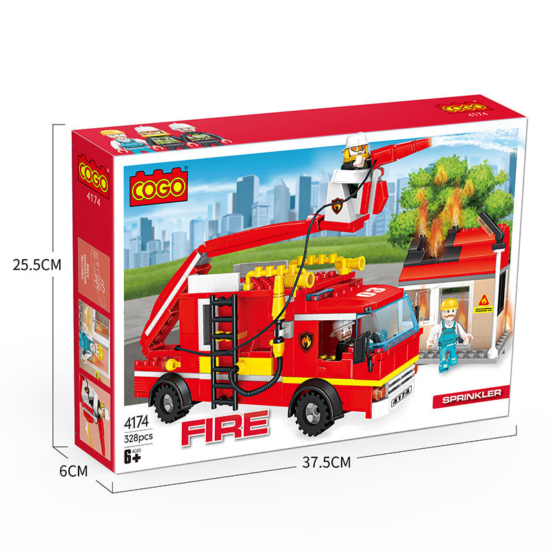 COGO 328PCS Firefighting Sprinkler Truck Building Block Toys