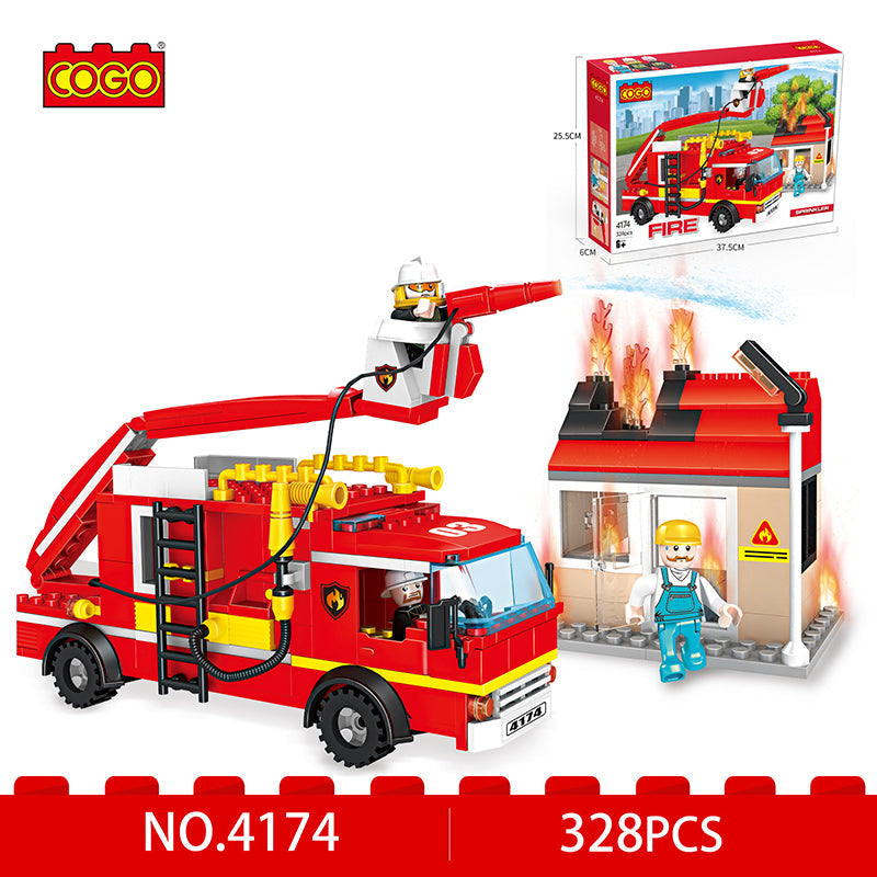 COGO 328PCS Firefighting Sprinkler Truck Building Block Toys