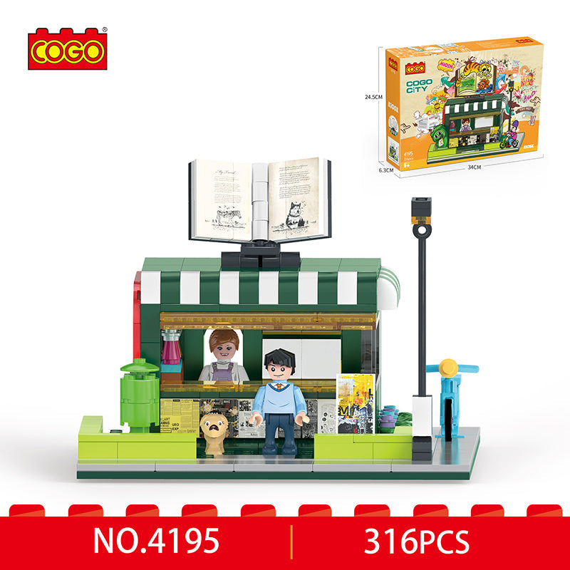 COGO 316PCS City Street View Book Stand Building Block Toy
