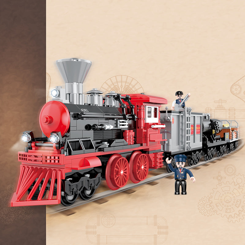 COGO 623PCS Retro Steam Train Building Block Toys