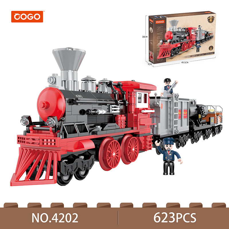 COGO 623PCS Retro Steam Train Building Block Toys