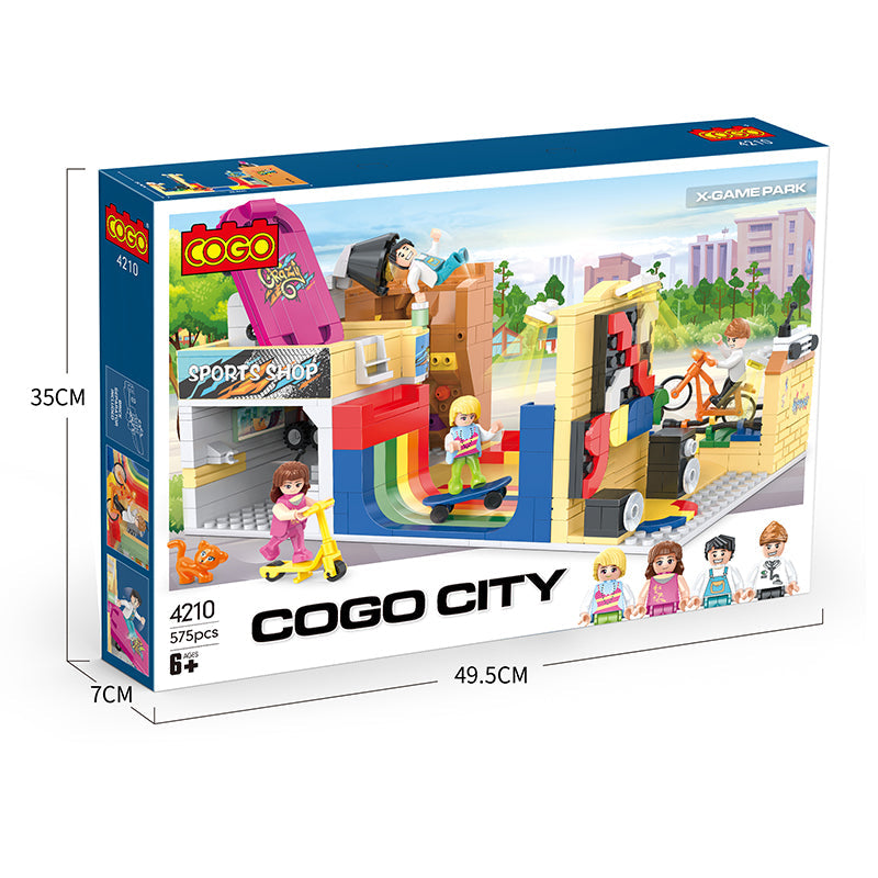 COGO 575PCS 城镇中心极限运动公园积木玩具
