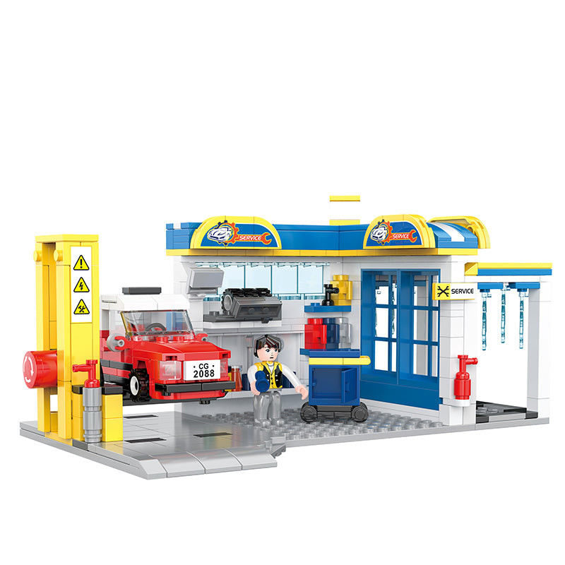 COGO 467PCS New City Series Repair Shop Building Blocks Toys