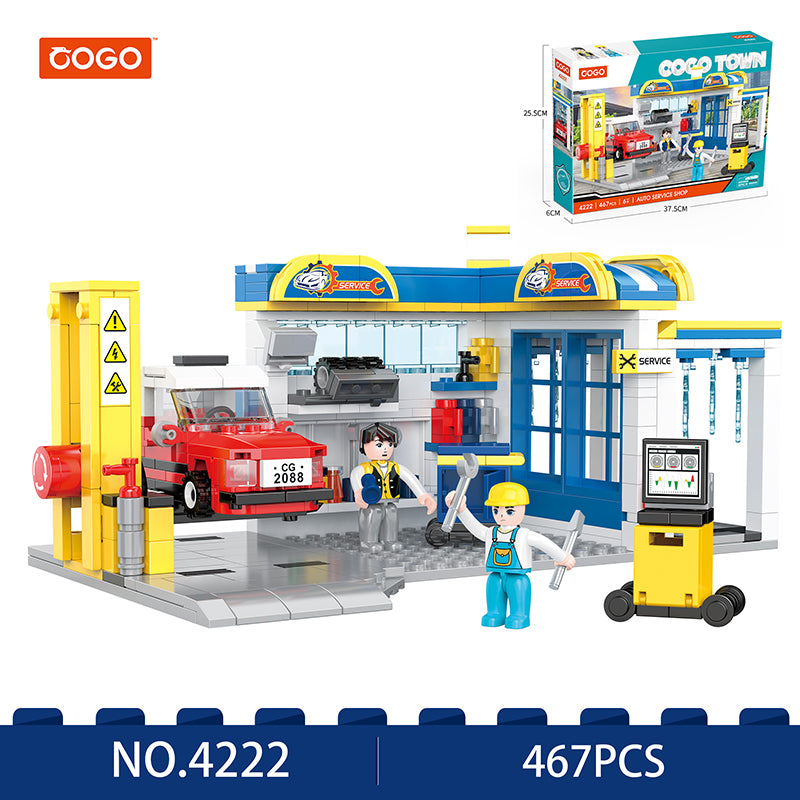 COGO 467PCS New City Series Repair Shop Building Blocks Toys