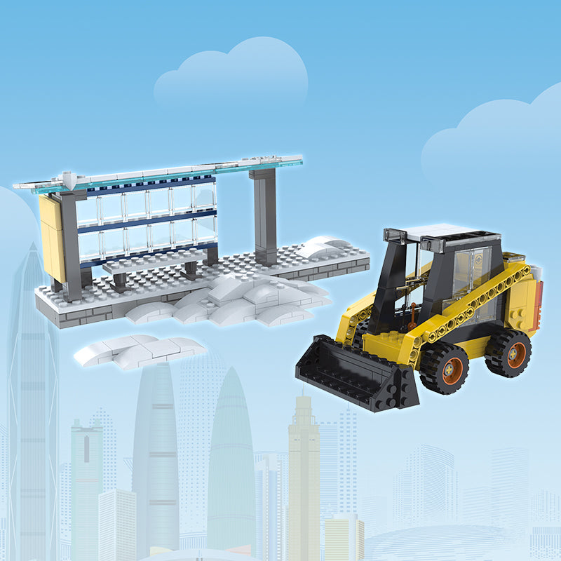 COGO 355PCS City Bus Stop Snow Removal Building Blocks Toys