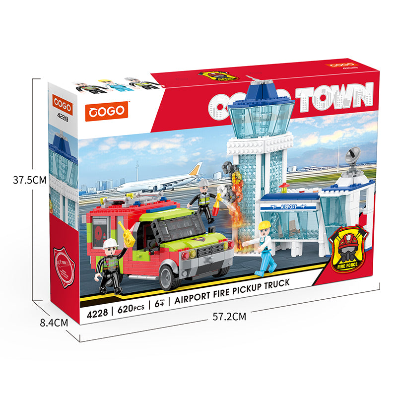 COGO 605PCS City Fire And Rescue Airport Fire Truck Building Blocks Toys