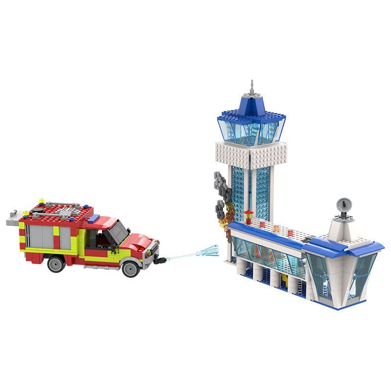 COGO 605PCS City Fire And Rescue Airport Fire Truck Building Blocks Toys