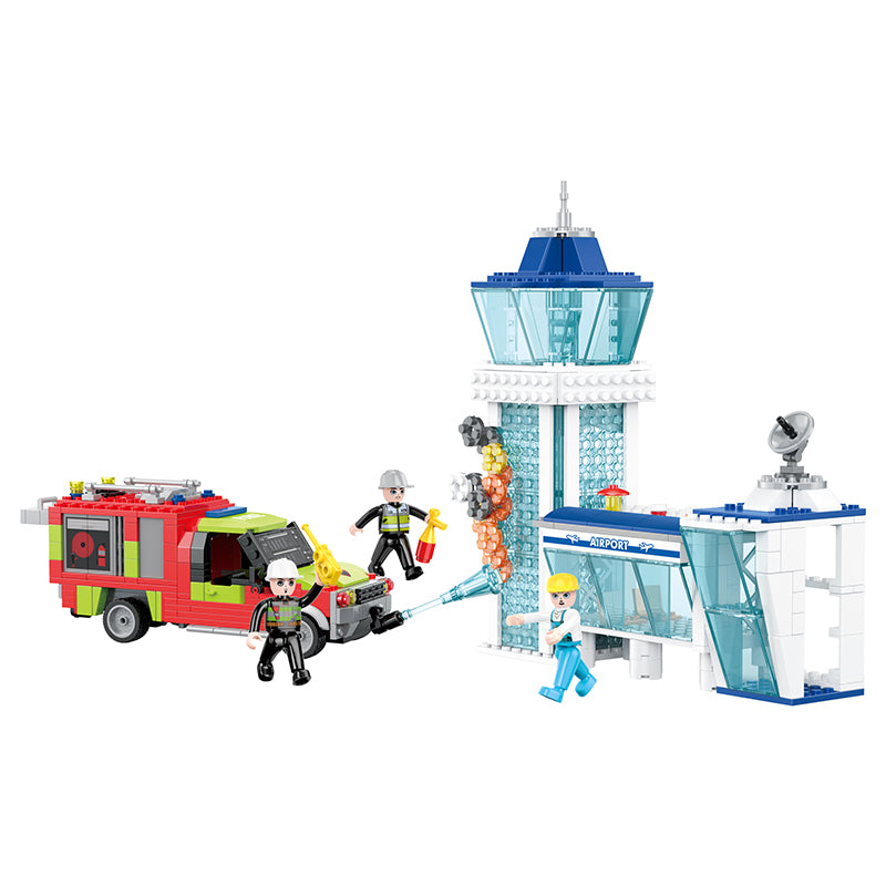 COGO 605PCS City Fire And Rescue Airport Fire Truck Building Blocks Toys