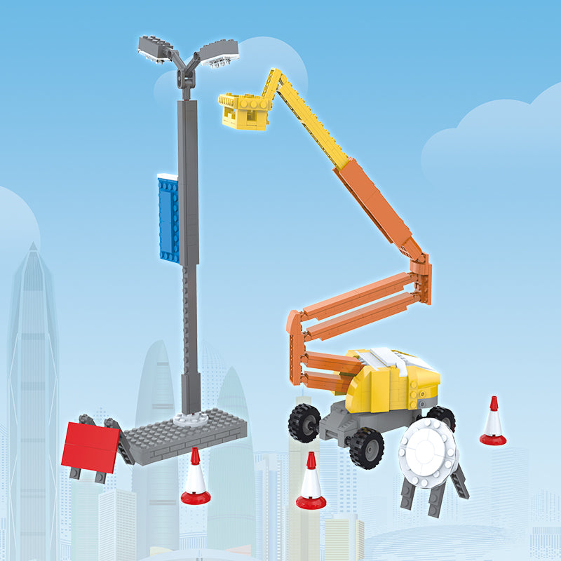 COGO 384PCS City Series Street Light Repair Building Blocks Toys