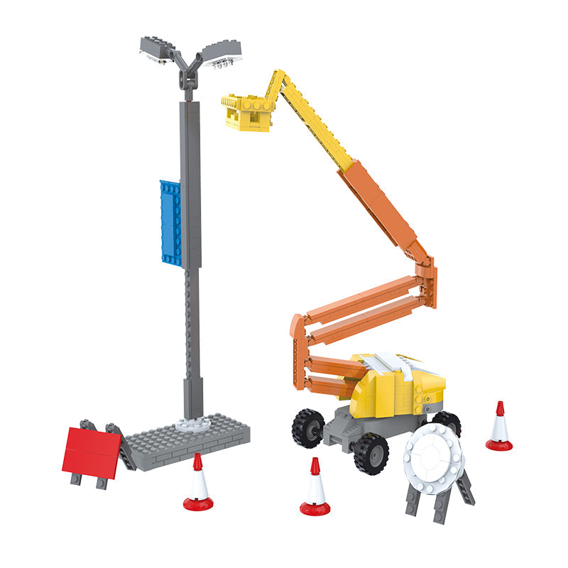 COGO 384PCS City Series Street Light Repair Building Blocks Toys