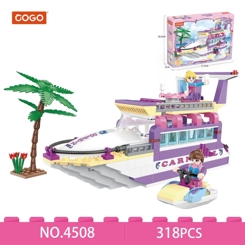 COGO 318PCS Fashionable Girl Yacht Building Block Toy