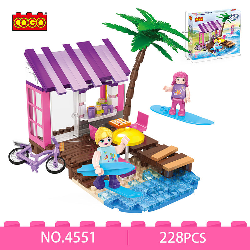 COGO 228PCS Girls Restaurant Building Block Toy