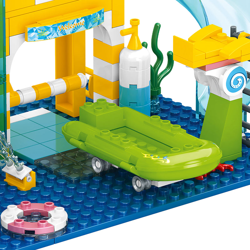 COGO 715PCS Summer Happy Water Amusement Park Building Block Toy