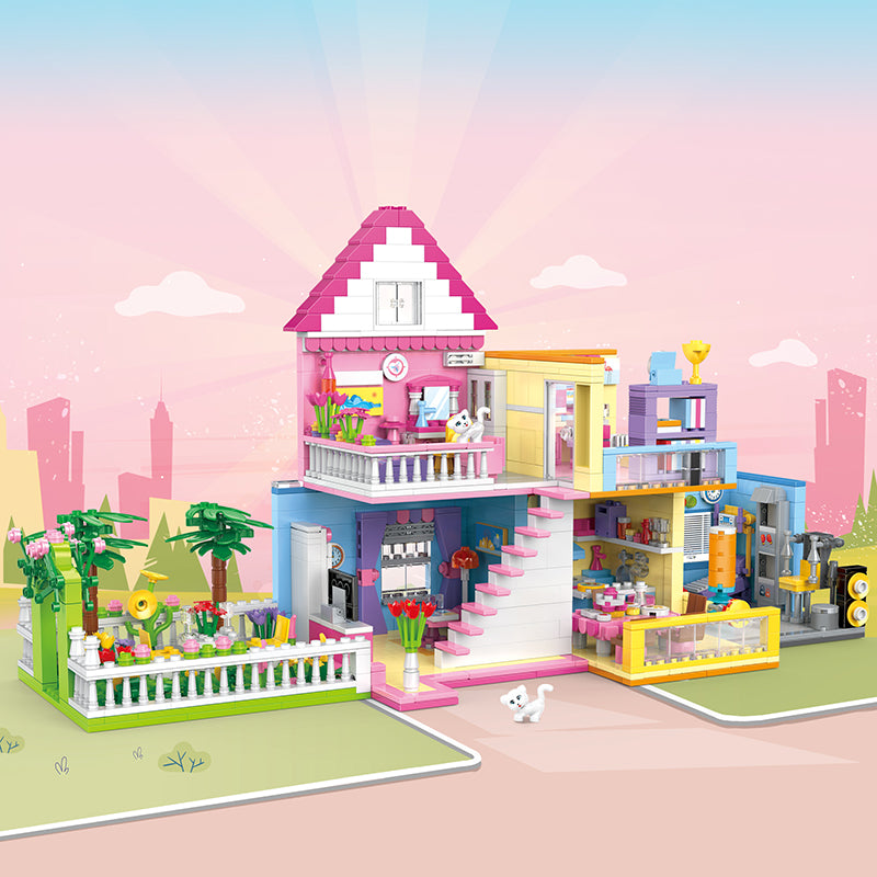 COGO 1422PCS Six-In-One Girl Play House Building Block Toy