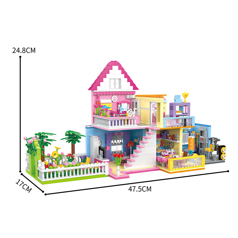 COGO 1422PCS Six-In-One Girl Play House Building Block Toy